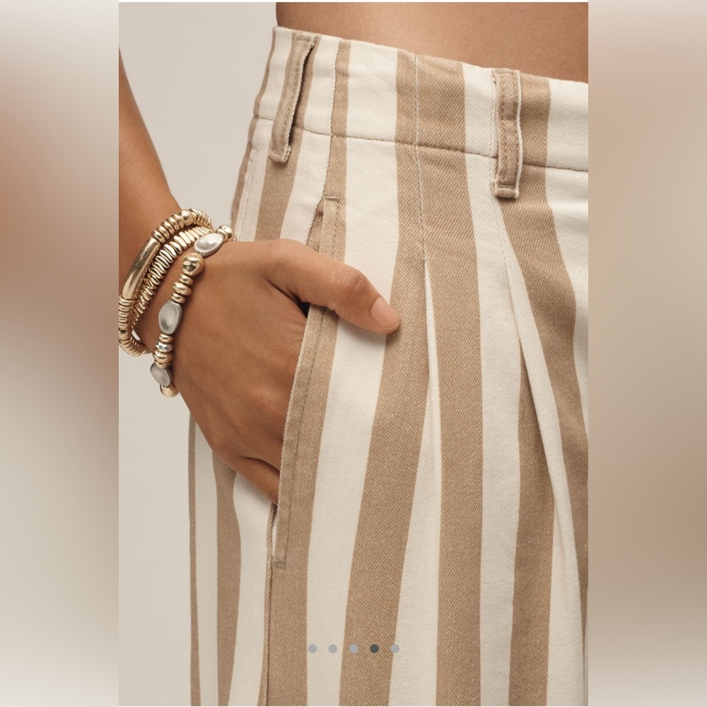 NWT Anthropologie Maeve High-Rise Wide-Leg Striped Jeans 30 - Picture 4 of 12